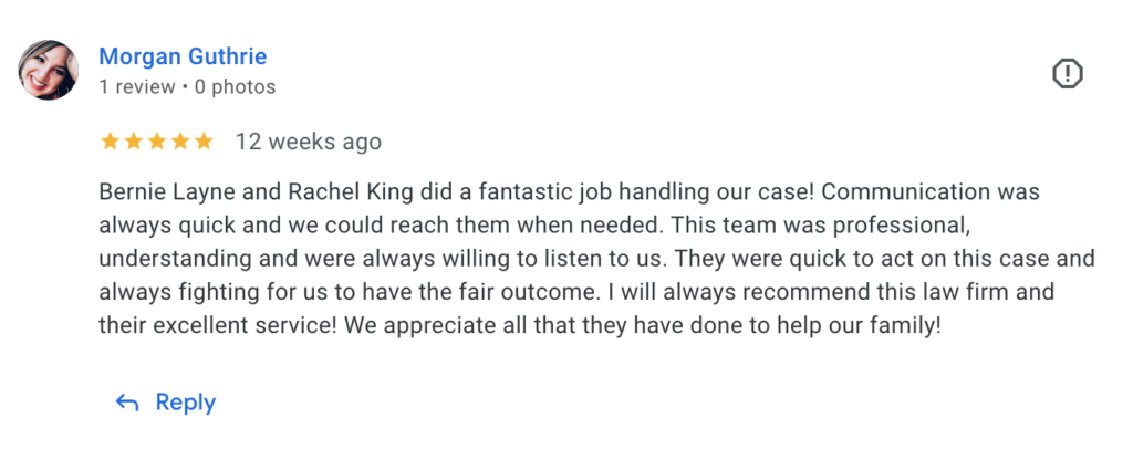 Auto Accident Client Review